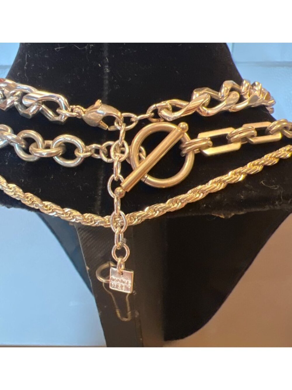 lot 6 mixed  Monet, Napier, Nine west silver toned  necklace, bracelet, earrings - Picture 5 of 8